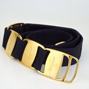 Authentic Salvatore Ferragamo Vala belt Nylon jacquard/metal [Used]
